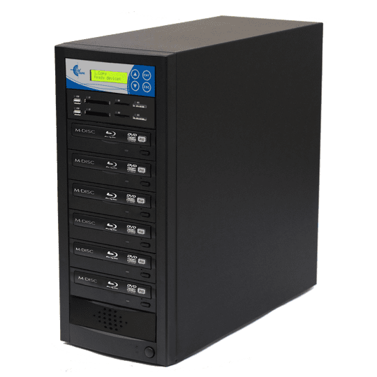 EZ DUPE 1 to 5 Media Mirror Plus Duplicator (Blu-ray) - Flash (SD / CF / MS / MMC / USB) & Disc (Blu-Ray / DVD / CD) to 1 Media / 5 Disc Copy Copier Multimedia Backup (M1005-SSPBD)