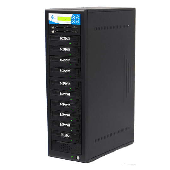 EZ DUPE 1 to 9 Media Mirror Plus Duplicator (Blu-ray) - Flash (SD / CF / MS / MMC / USB) & Disc (Blu-Ray / DVD / CD) to 1 Media / 9 Disc Copy Copier Multimedia Backup (M1009-SSPBD)