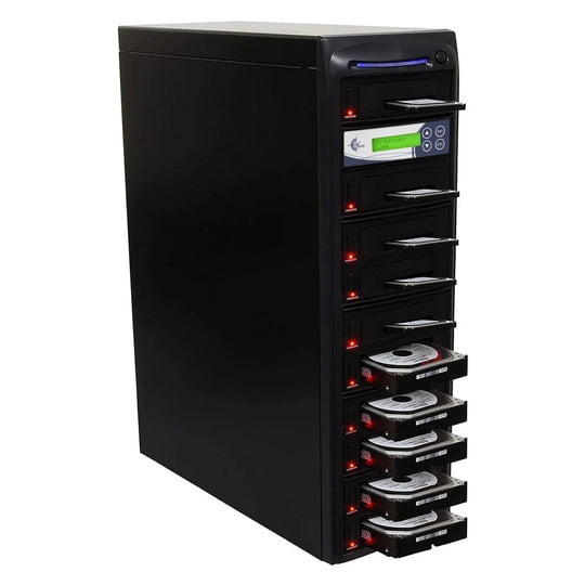 EZ DUPE 1 to 9 SSD HDD Hard Drive Duplicator - 18GB/Min - Standalone Copier and Sanitizer/Eraser for Multiple SATA 3.5 Disk & 2.5 Solid State Drives at copy speed up to 300MB/Sec (H09PROHEB)