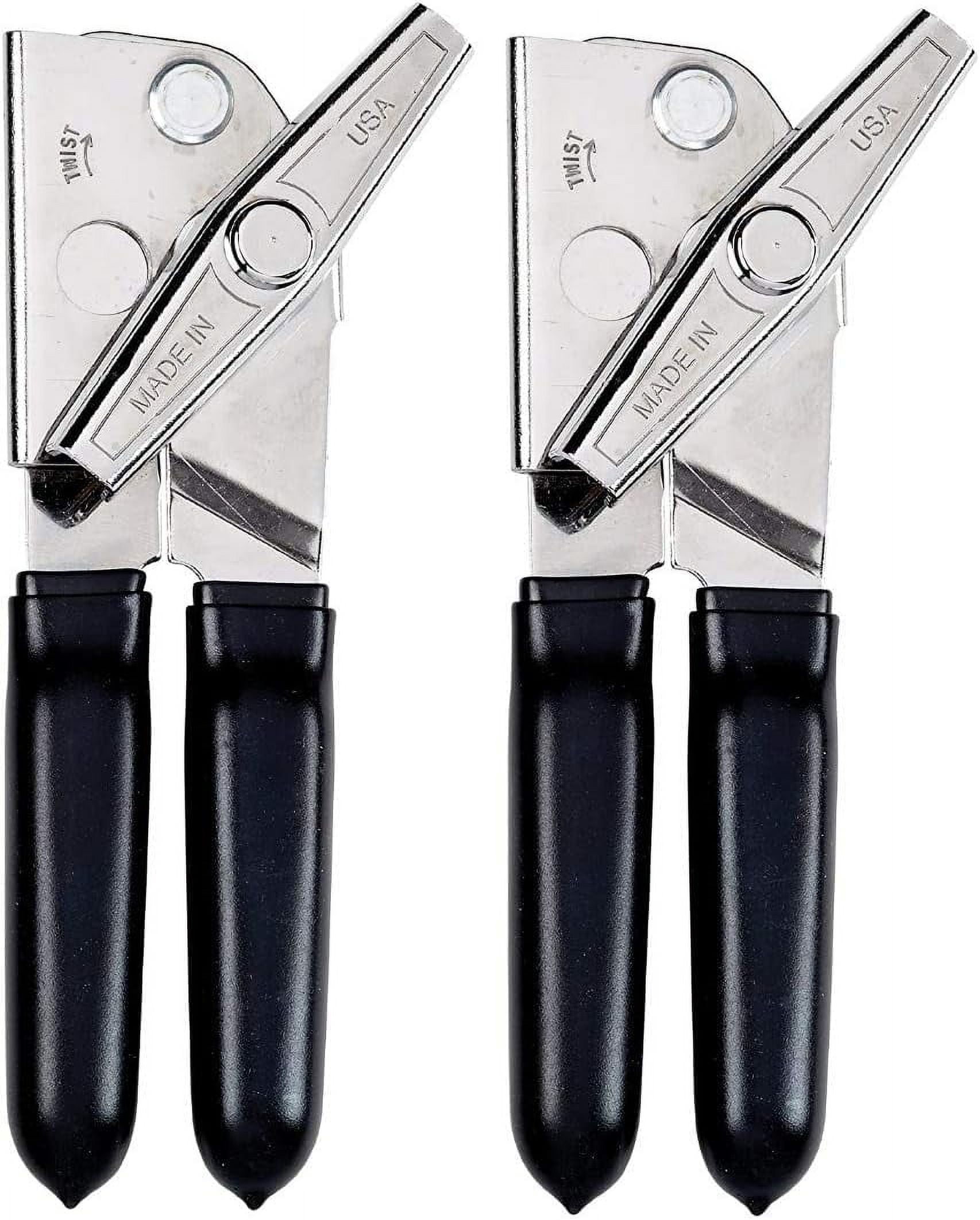 EZDUZIT Deluxe Can Opener with Black Grips (Set of 2)
