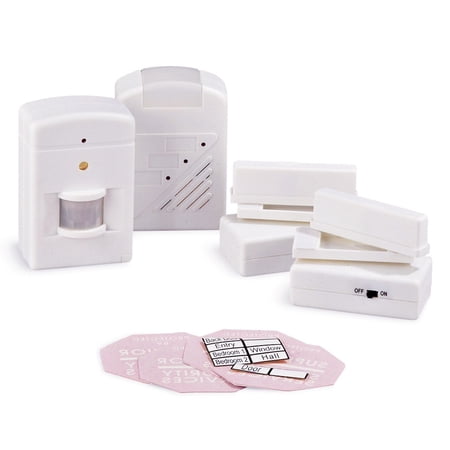 Jobar 3-Station Home Alarm System White JB4687 Loud Compact DIY Security Set