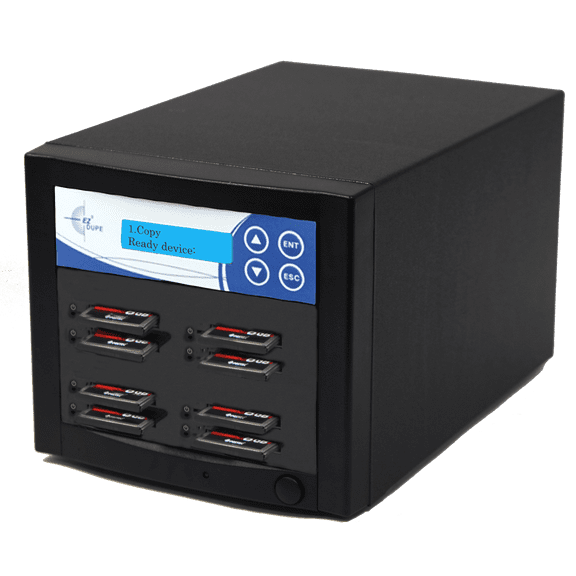 EZ Dupe 1 to 7 CFast Duplicator - 9GB/Min - Standalone CompastFAST Storage Card Cloner & DoD Compliant Eraser/Sanitizer at copy speed up to 150MB/Sec (CFAST07TB150)