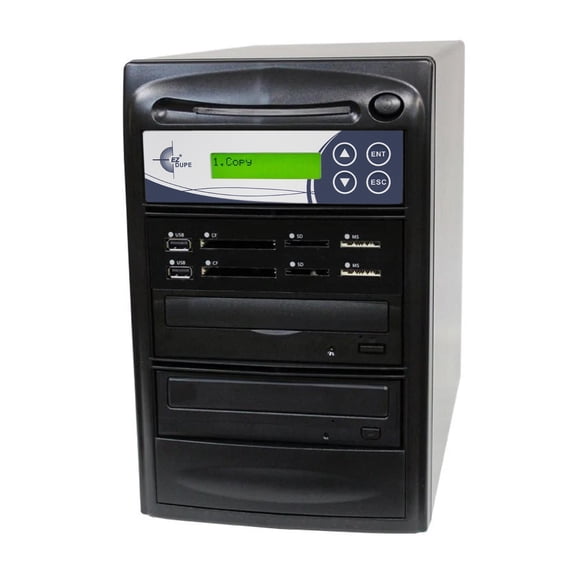 EZ DUPE 1 to 1 Media Mirror Plus Duplicator (DVD) - Flash (SD / CF / MS / MMC / USB) & Disc (DVD / CD) to 1 Media / 1 Disc Copy Copier Multimedia Backup (M1001-SSP)