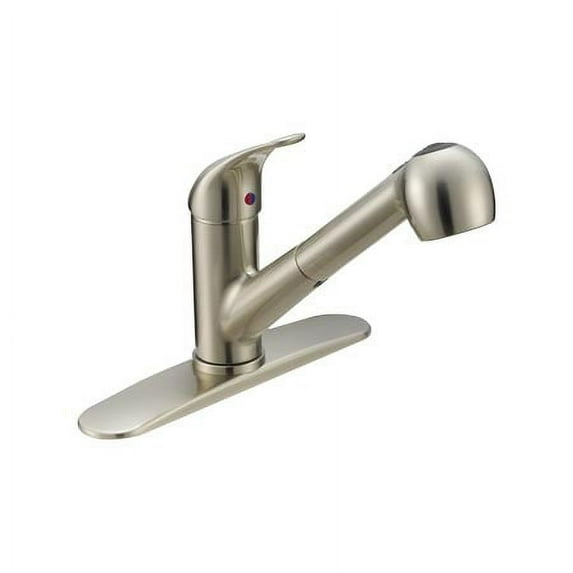 EZ-FLO 10308 Pull-Out Spout Kitchen Faucet, Brushed Nickel