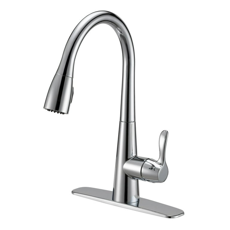 EZ-FLO Sterling Chrome 1-Handle Deck-Mount Pull-Down Handle Kitchen Faucet (Deck Plate Included) EZ-FLO Sterling Chrome 1-Handle Deck-Mount Pull-Down Handle Kitchen Faucet (Deck Plate Included)