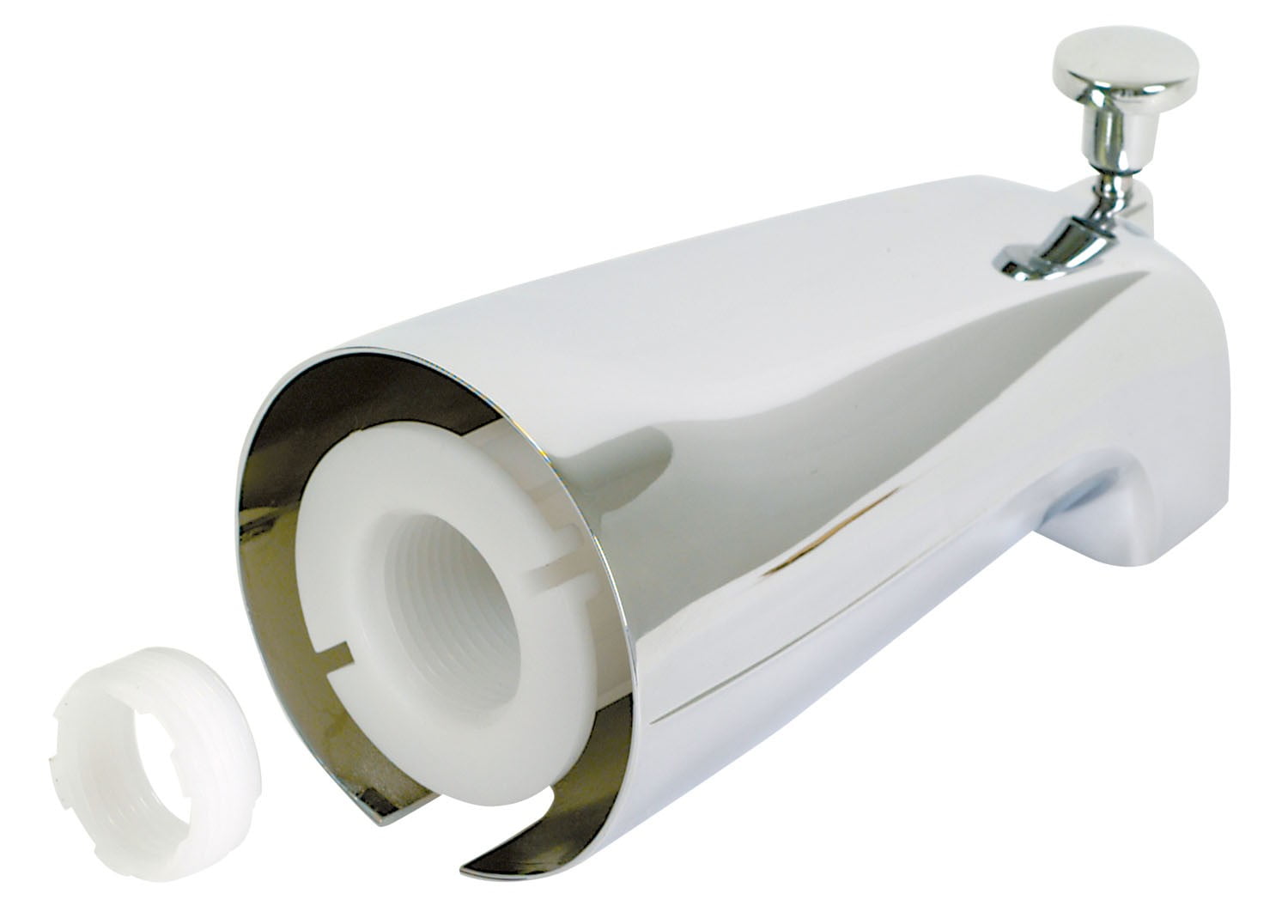Chrome Wall-Mounted Universal Fit Bathtub Spout with Diverter
