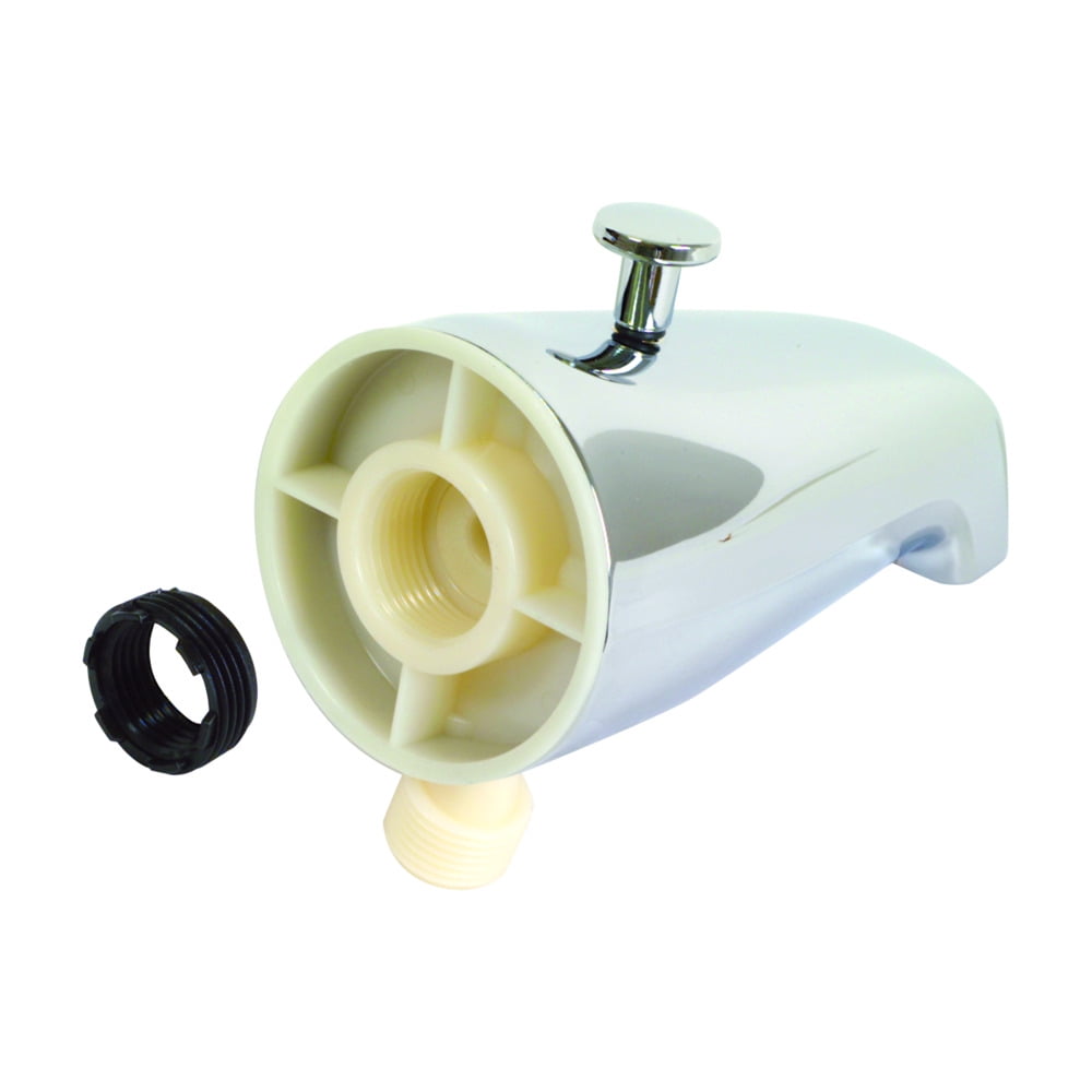 Chrome Universal Fit Diverter Tub Spout with Zinc Construction