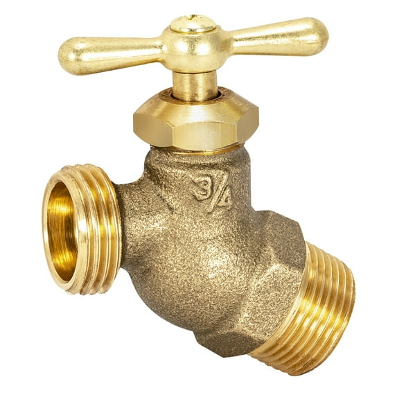 EZ-FLO 20207 Male No-Kink Hose Bibb, 3/4 inch MIP x 3/4 inch MHT, Brass Valves