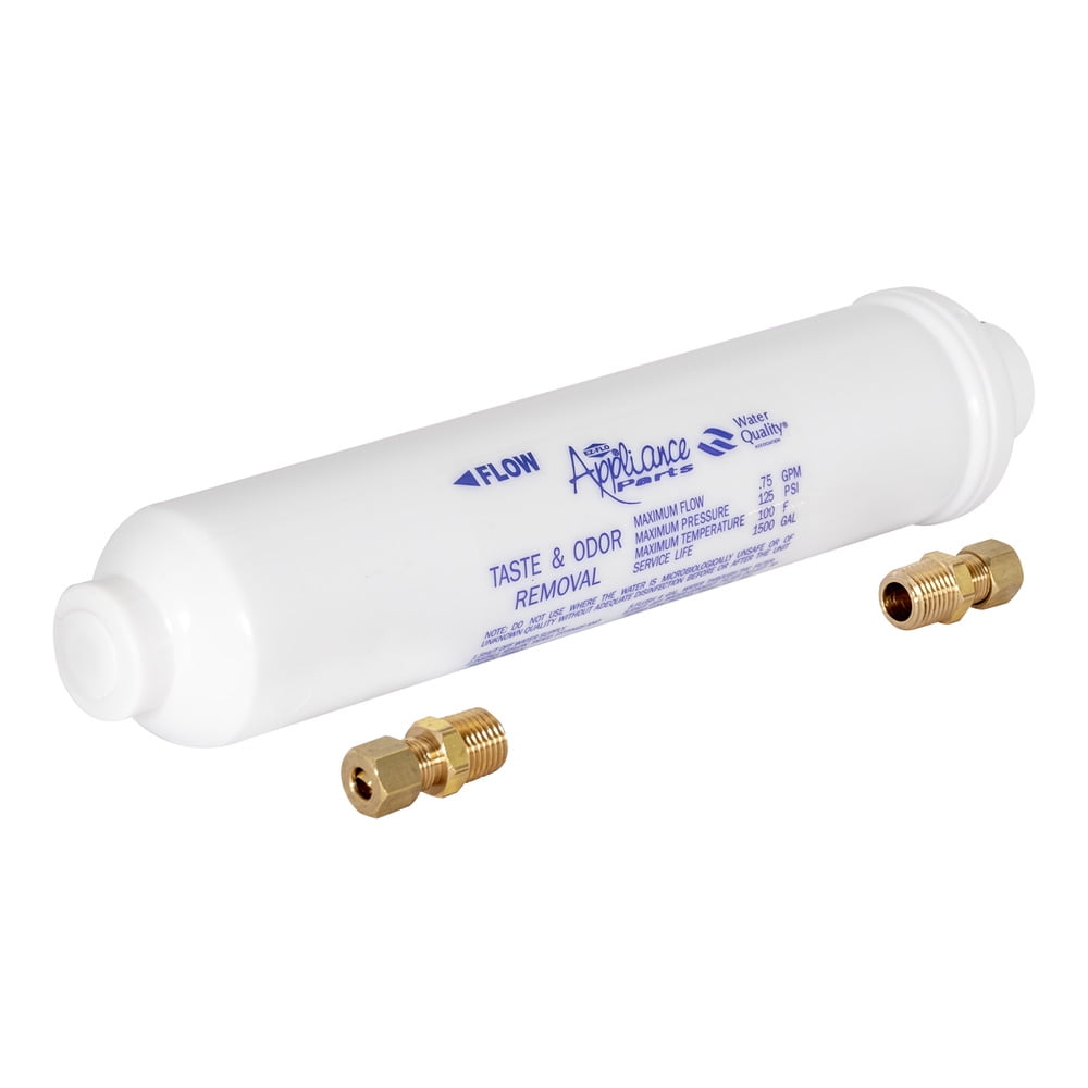 EZ-FLO 60461N In-Line Odor and Taste Water Filter for Refrigerators, 10 inch, White