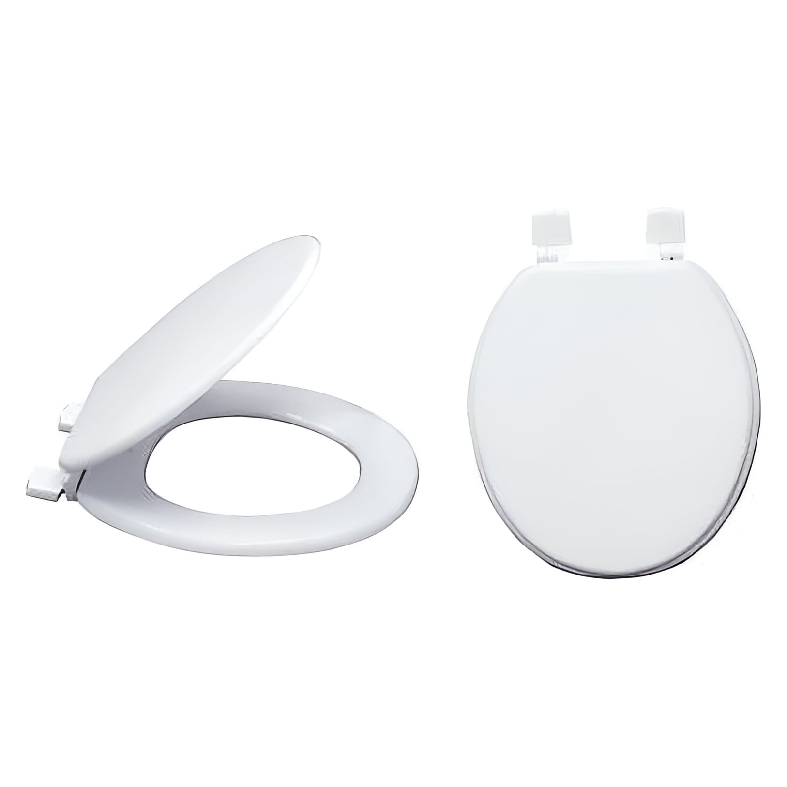 EZ-FLO 65905 Round Wood Toilet Seat with Lid, White