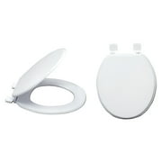 EZ-FLO 65905 Round Wood Toilet Seat with Lid, White