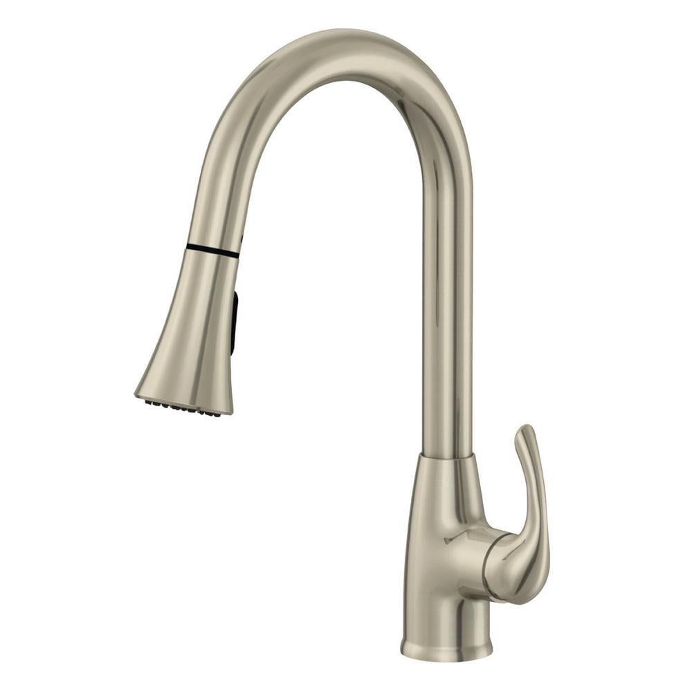 Brushed Nickel High-Arc Single Handle Pull-Down Kitchen Faucet
