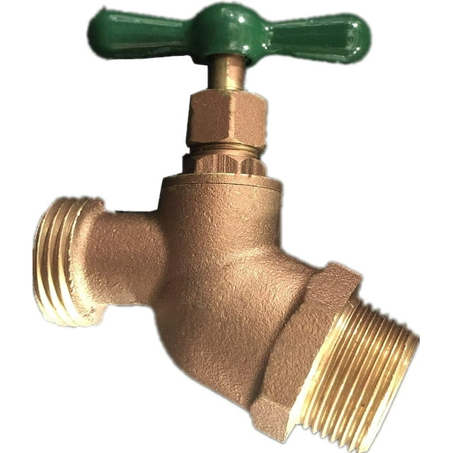 EZFLUID Plumbing Heavy Duty Brass Hose Bibb 3/4" MIP X MHT, Outdoor