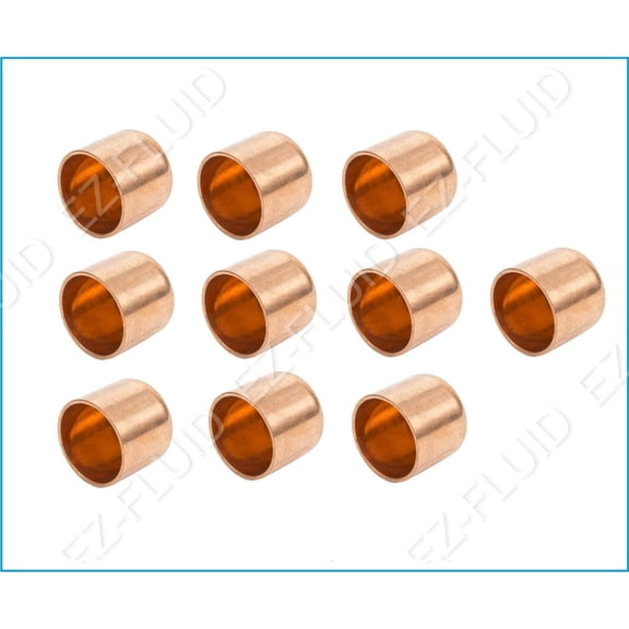 EZ-FLUID Plumbing 1-1/2" Solder LF Copper Pipe End Cap,Pressure Copper Cap Plug Fitting with Sweat Solder Connection for Residential,Commercial (10Pcs)