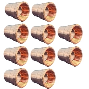 EZ-FLUID Plumbing (10 Pack) 1/2" C X FIP LF Copper Female Adapter Pressure Copper Fittings,Sweat Solder Connection for Residential,Commercial Pipe.