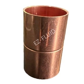 EZ-FLUID Plumbing 2-Inch C X C LF Copper Couplings Pressure Copper Fitting with Roll Pipe Tube Stop,Sweat Solder Connection End Repair Coupling pipe Fittings for Residential, Commercial.(1Pc) y