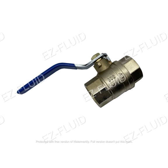 EZ-FLUID Plumbing 2" NPT Female Threaded IPS Ball Valve Full Port Water Stop Shut Off,Heavy Duty Lead Free Brass,Quarter Turn,Blue Handle (1-Pack)