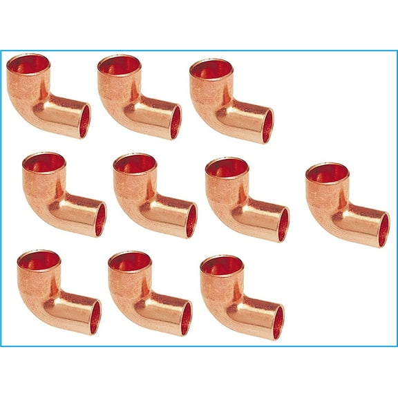 EZ-FLUID Plumbing 3/4" FTG X C Lead Free Short Radius Wrot Copper Street 90 Degree Elbow Pressure Copper Fittings With Fitting x Sweat Solder Copper Pipe Connection For Residential ,Commercial. (10)