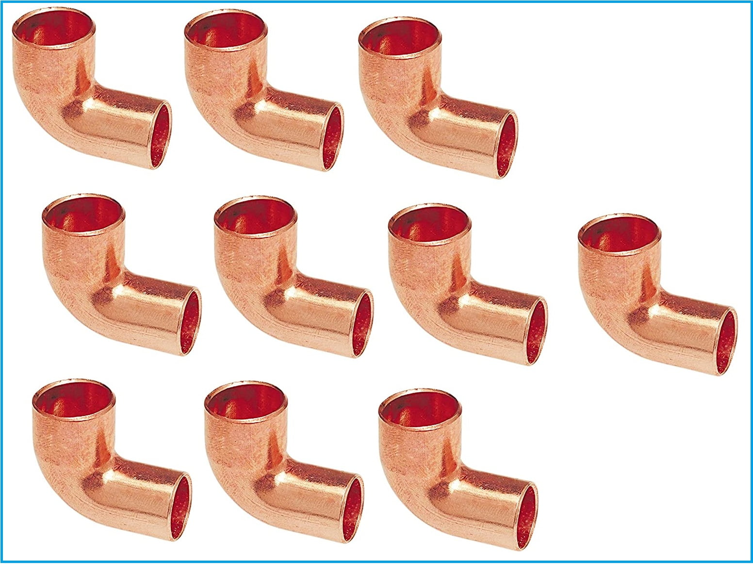 EZ-FLUID Plumbing 3/4" FTG X C Lead Free Short Radius Wrot Copper Street 90 Degree Elbow Pressure Copper Fittings With Fitting x Sweat Solder Copper Pipe Connection For Residential ,Commercial. (10)