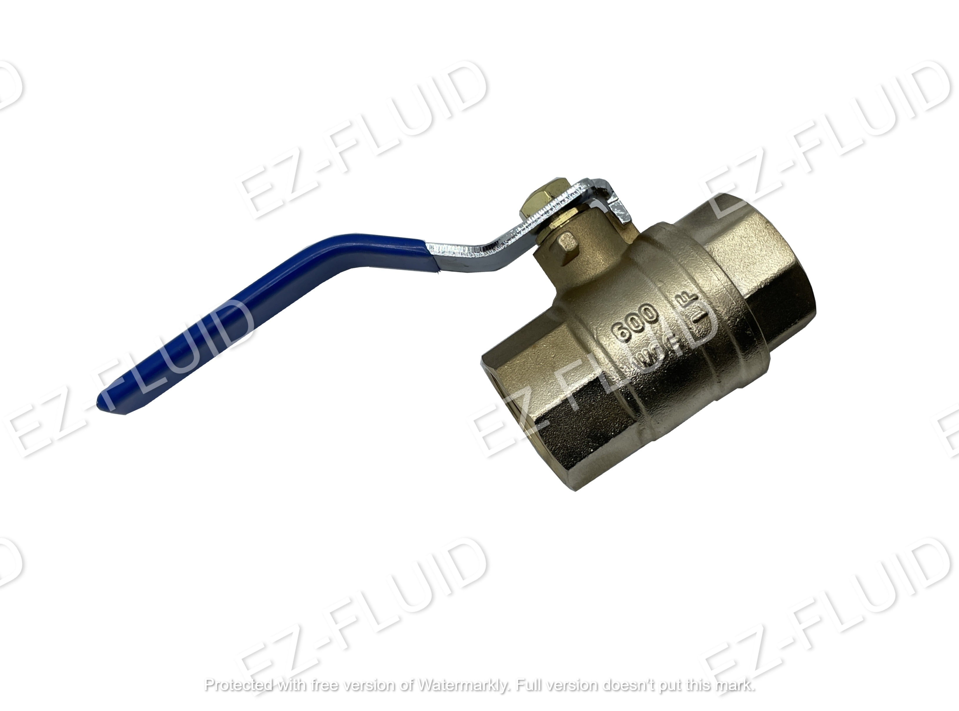 Heavy Duty Copper Ball Valve with Blue Handle, 0.75 Inches