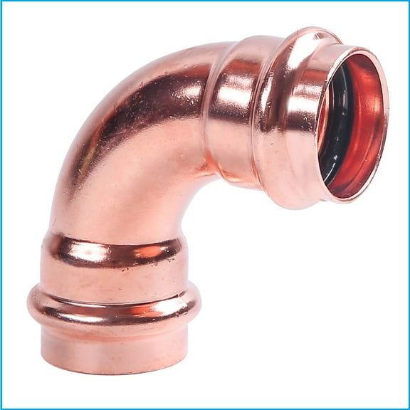 EZ-FLUID Plumbing Heavy Duty 1-1/2" Press x Press LF Press Copper 90 Degree Elbow Pressure Copper Fittings with Propress Press Copper Pipe Connection for Residential,Commercial (1)