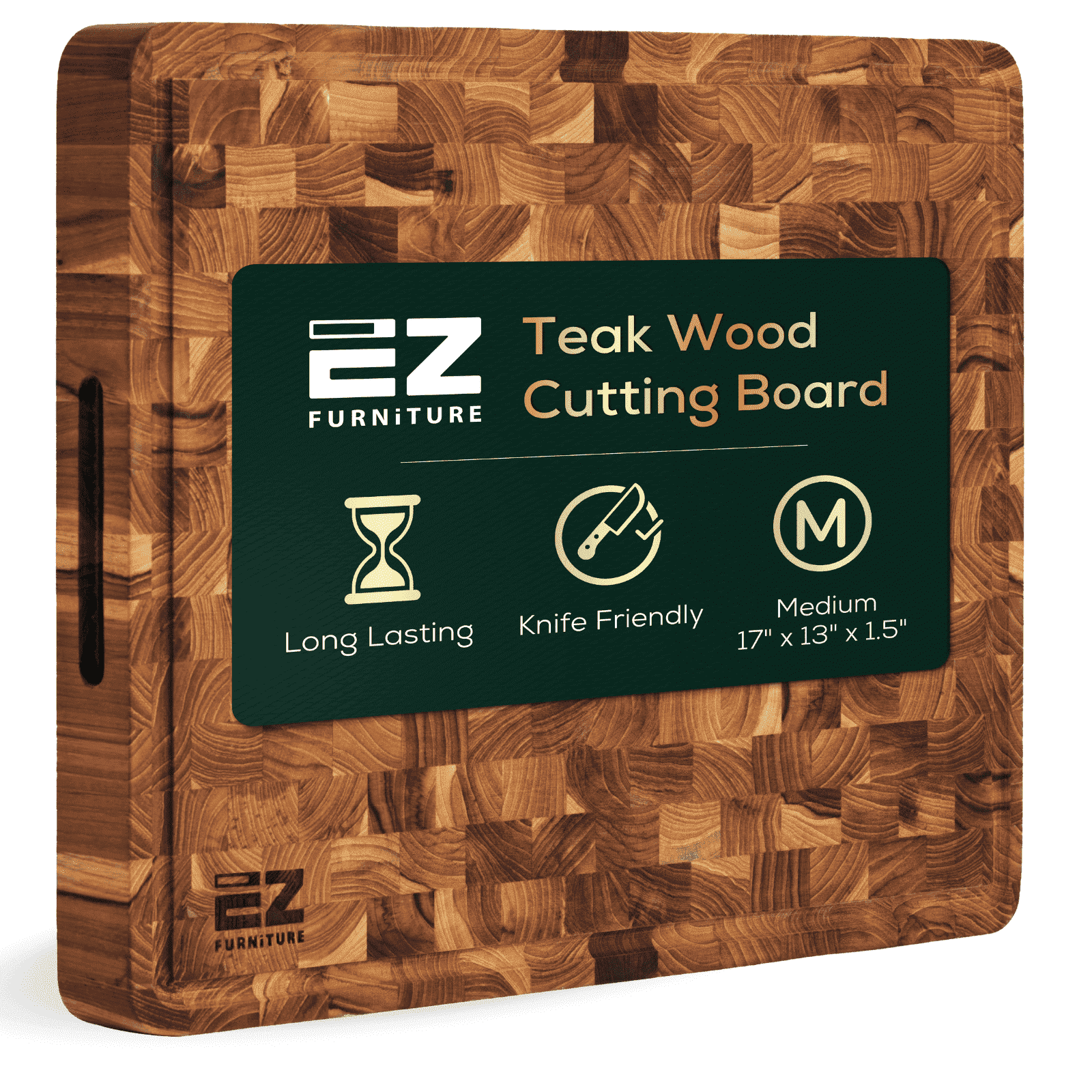 EZ FURNITURE Teak End Grain Cutting Board
