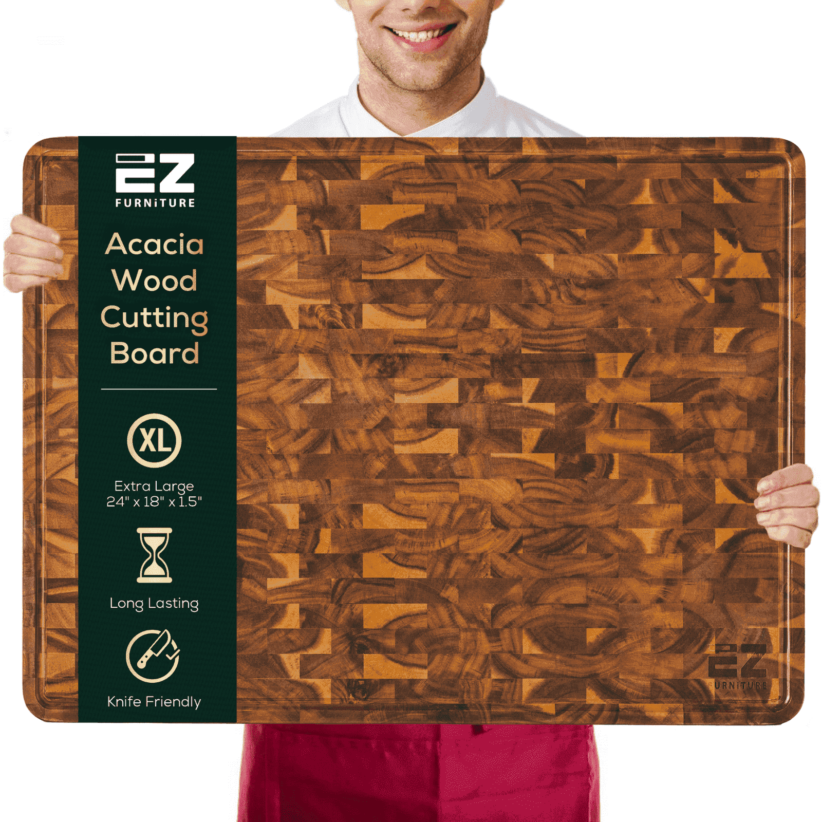 EZ FURNITURE Acacia Wood Cutting Board