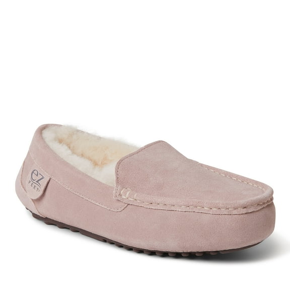 EZ Feet by Dearfoams Genuine Suede Moccasin Slipper
