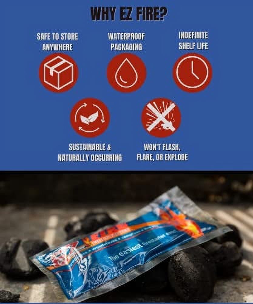 EZ Fire Firestarter Gel Packets (100 Pack) Great for Campfires