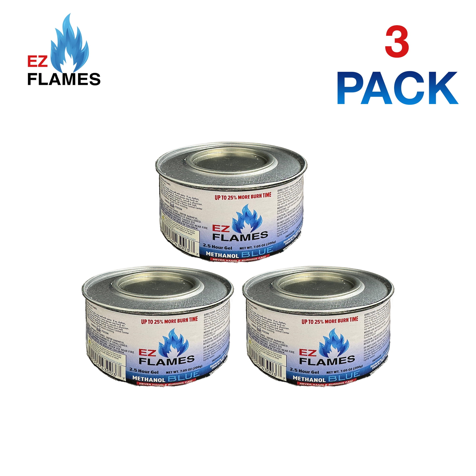 EZ Flame Methanol Blue 2.5 Hour Gel 7.05 Ounce-(3 Pack) - Walmart.com