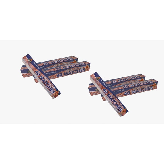 EZ Flames 6 Boxes - 11" Fireplace Matches, Long Reach, 240 Matches Total