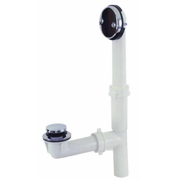 EZ-Flo 1-1/2 Inch Two-Hole Bath Waste Drain, Plastic Tubular with Chrome Trim, 35217