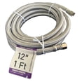thumbnail image 1 of EZ-Fluid 12" X 1/4" Female Comp x 1/4" Female Comp (1FT) Flexible Refrigerator Icemaker Water Supply Hose Connector line For Portable & Home-1Pc, 1 of 4