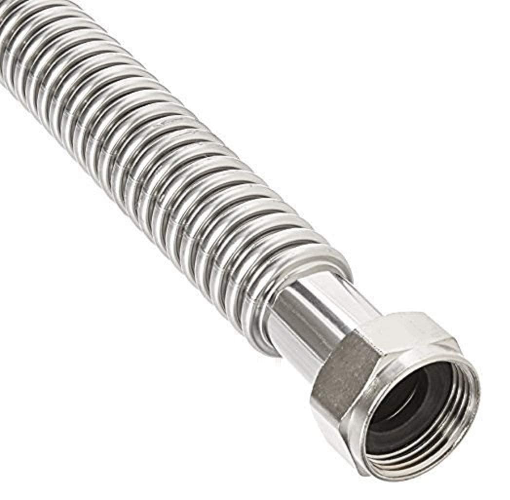 EZ-Fluid 2-Inch FIP x 2-Inch FIP, 18-Inch Corrugated Flexible Stainless Steel Water Heater Connector For Female Iron Water Pipes Fitting Also For Water softener,Filter, (1-Pc)