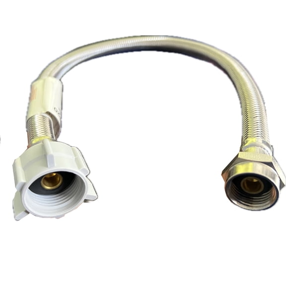 EZ-Fluid 20-Inch x American Standard Female Thread  x 1/2" FIP Faucet Water Supply Connector Line Braided Stainless Steel, Faucet Supply Line Fits Old School Antiques AMSTD Angle Valve