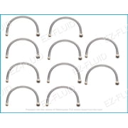 EZ-Fluid 20" x 1/2" Fip x 3/8" Comp Lead-Free, Brass Nuts,Stainless Steel Braided Water Supply Line, Faucet Hose Connector, Water Supply Hose Connector Lines,Bathroom, Kitchen, Toilet Sink Faucet(10)