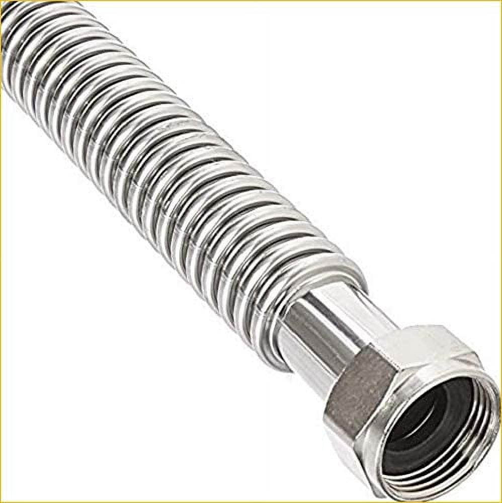 EZ-Fluid 24-Inch,1" FIP x 1" FIP x 24" Corrugated Flexible Stainless Steel Water Heater Connector Water Supply Line Full-Port For Female Iron Pipes Fitting,Water softener,Filter,Large Port (1Pc)