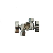 EZ-Fluid 1/2" FIP X 3/8" Comp X 3/8" Comp Double Handles Chrome LF Brass Angle Stop Valve 1/4 Turn Water Shut Off Ball Valve For Water Pipes,For Faucet Toilet Valve ,Dishwasher,Filter-1PCS