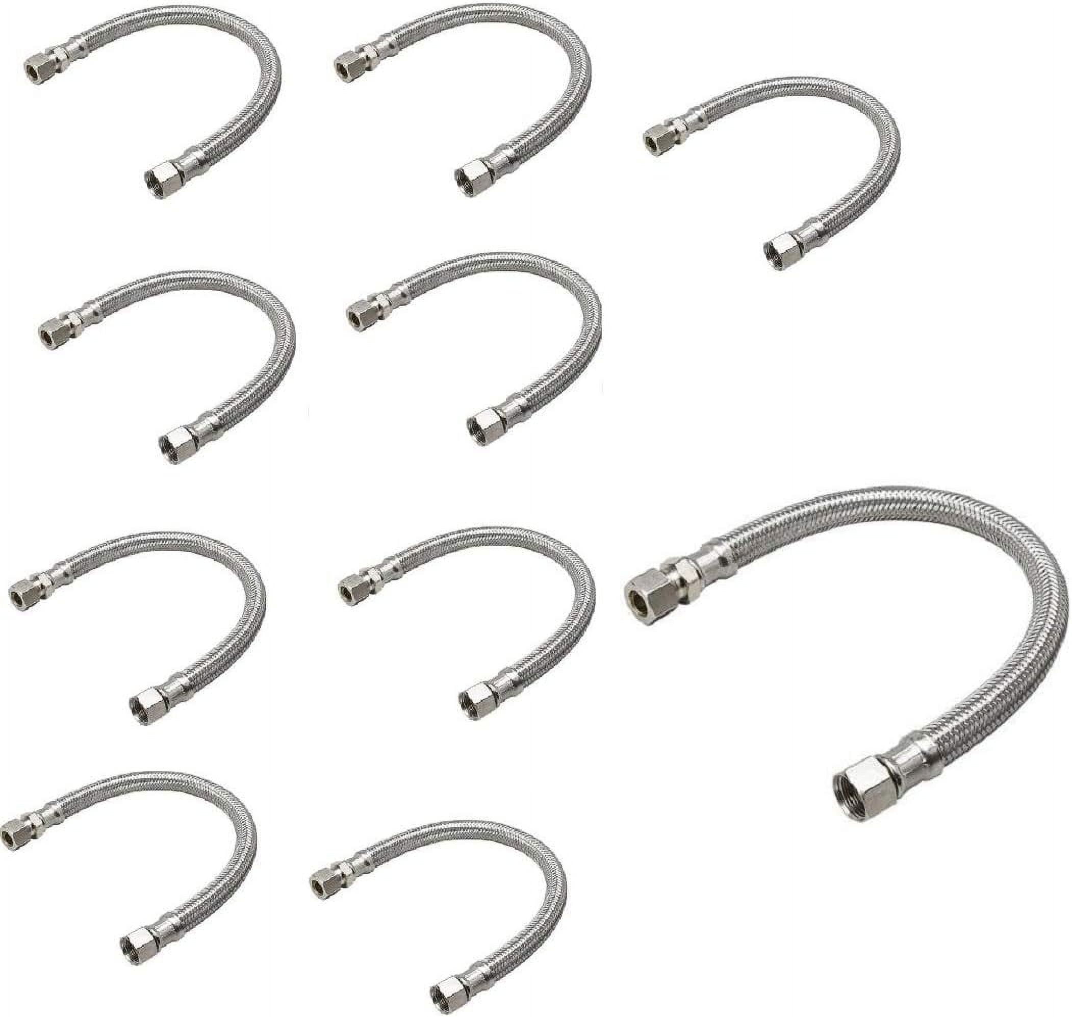 EZFluid Plumbing 12" x 3/8" Male Compression To 3/8Inch Female Comp