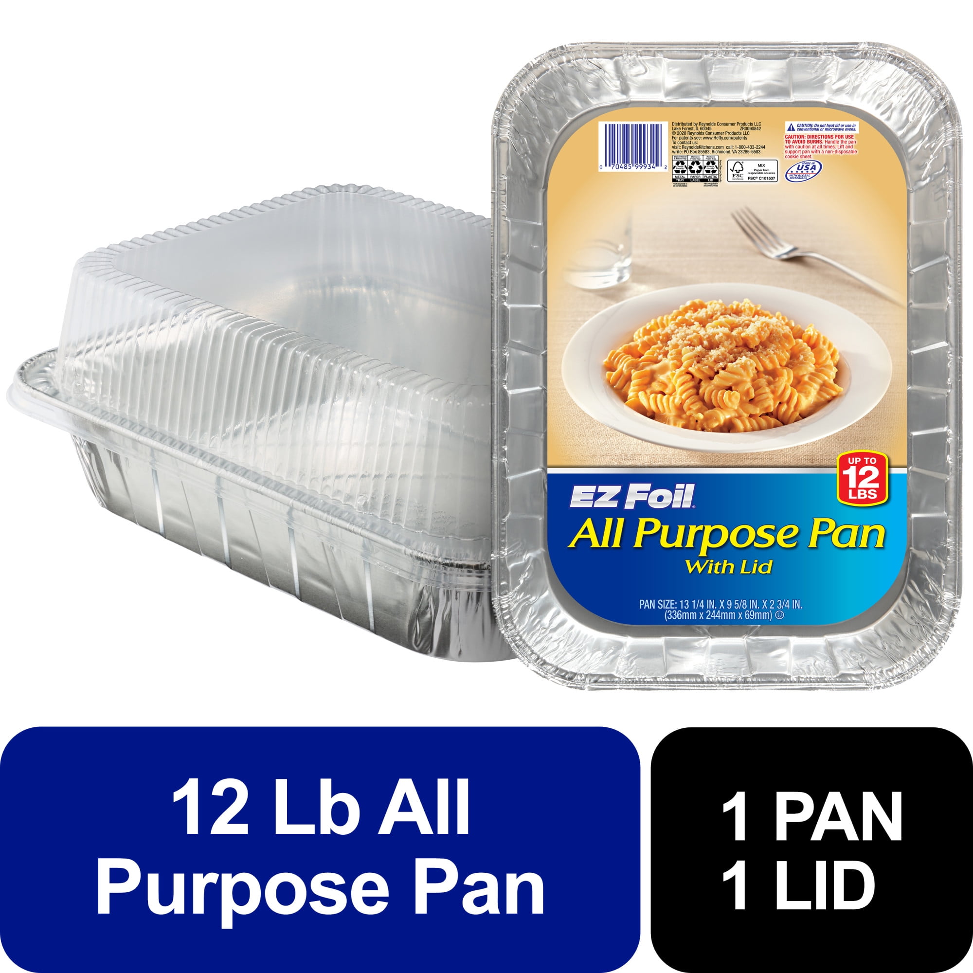 EZ Foil All Purpose 12 LB Roaster Disposable Aluminum Pan with Lid