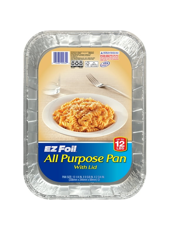 EZ Foil All Purpose Aluminum Pans with Lids, 13 x 9 inch, 1 Count