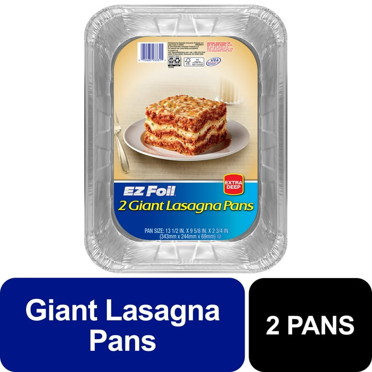 EZ Foil Giant Disposable Lasagna Pan, 13 x 9 Inch, 2 Count
