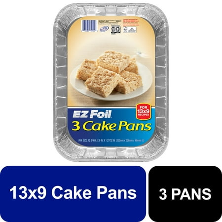 EZ Foil Cake Pans, 13x9 Inch, 3 Count