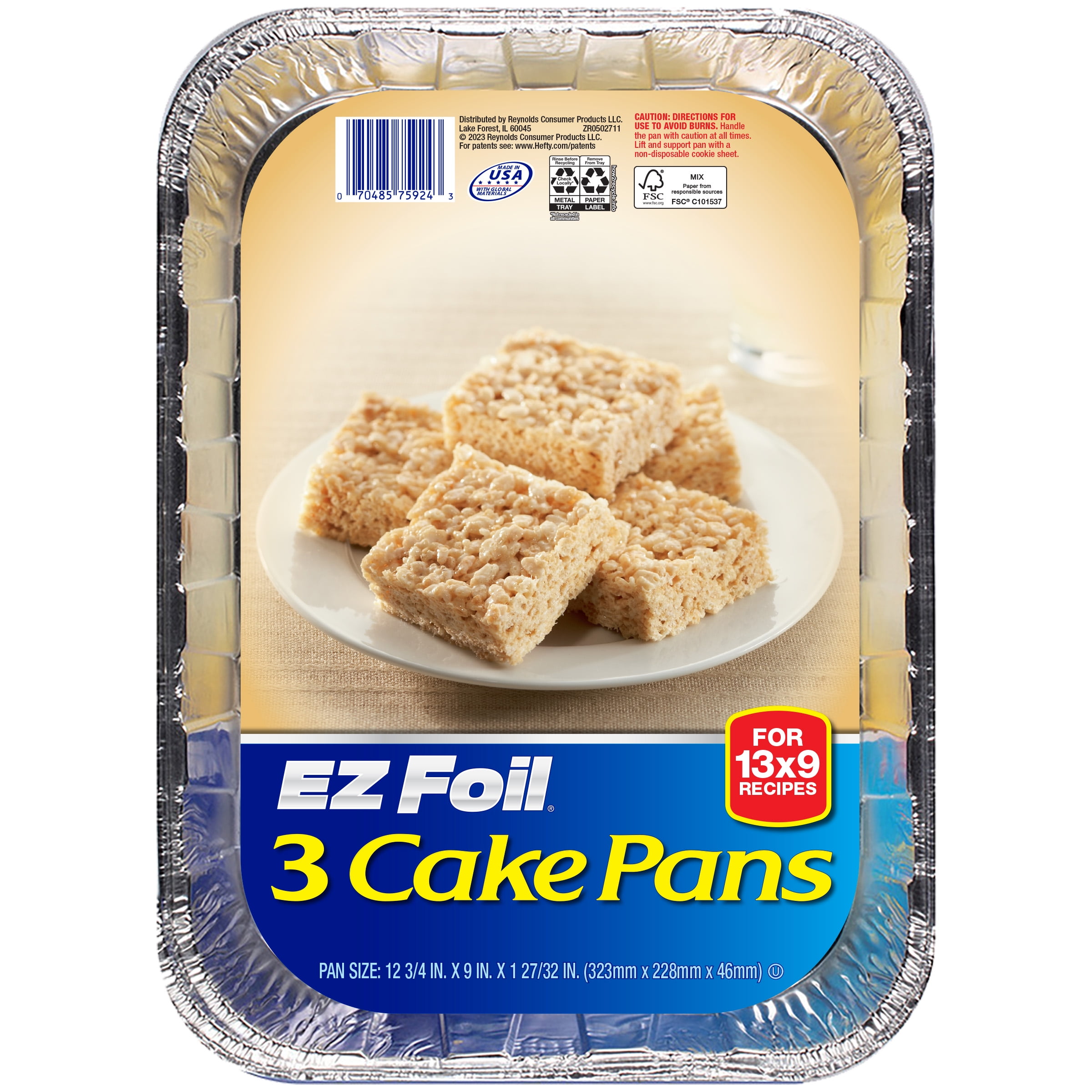 99940 Hefty EZ Foil Rectangular Cake Pan w/Cover 13x9x2 9-2PKS/CS