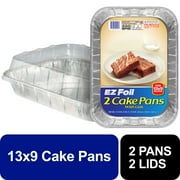 EZ Foil Disposable Cake Pans with Lids, 13 x 9 in., 2 Count
