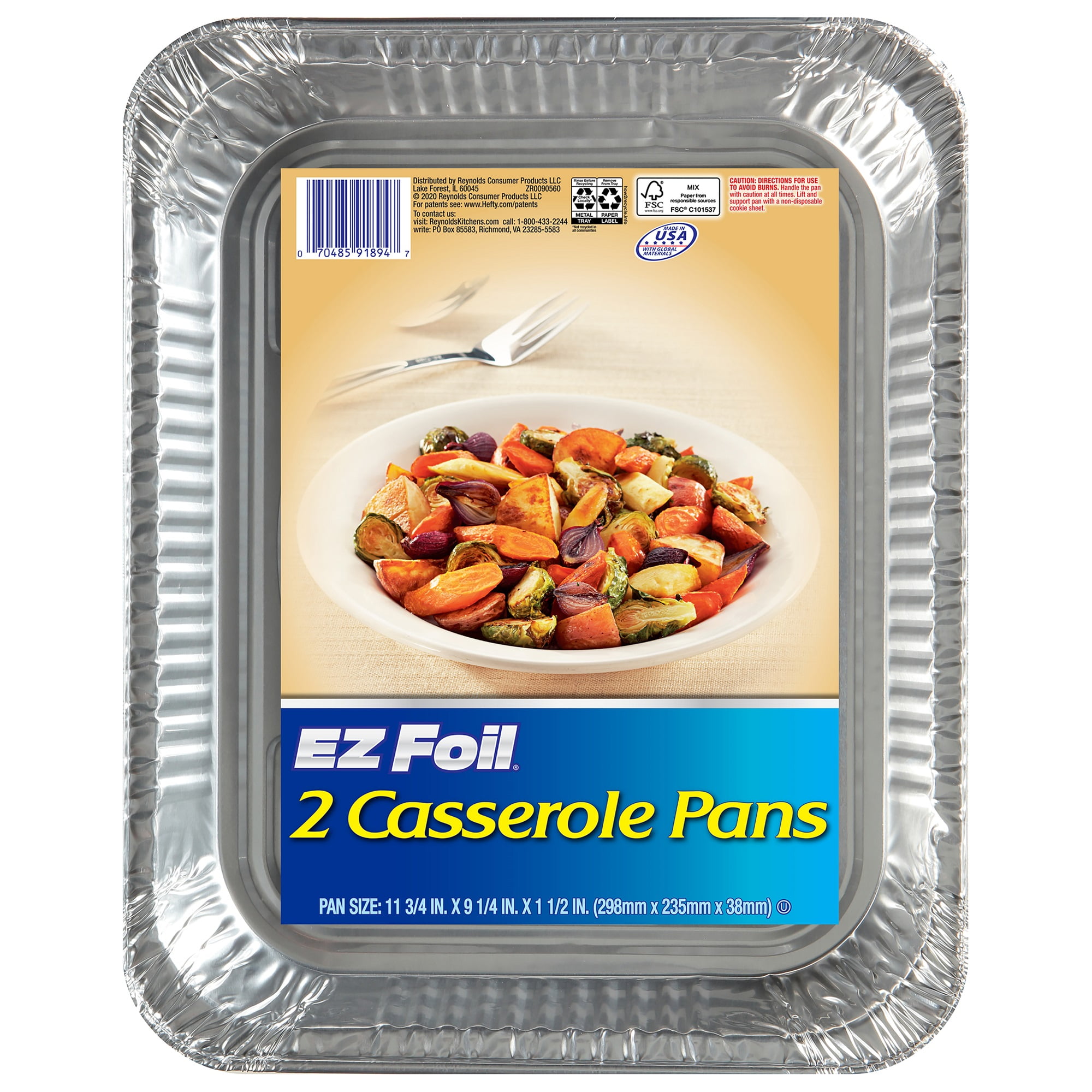 Choice 16 x 12 x 2 Rectangular Foil Roast / Casserole Pan - 5/Pack