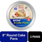 EZ Foil Disposable Round Cake Pans, 8 inches, 3 Count