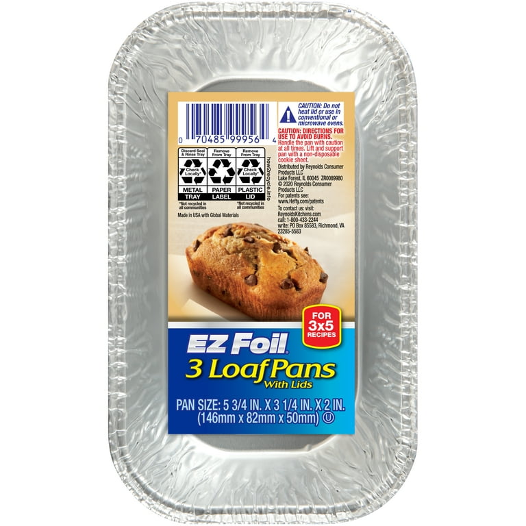 Foil Baking Loaf Pan 6.75 Ounces with Lid Gold 100 Count Box