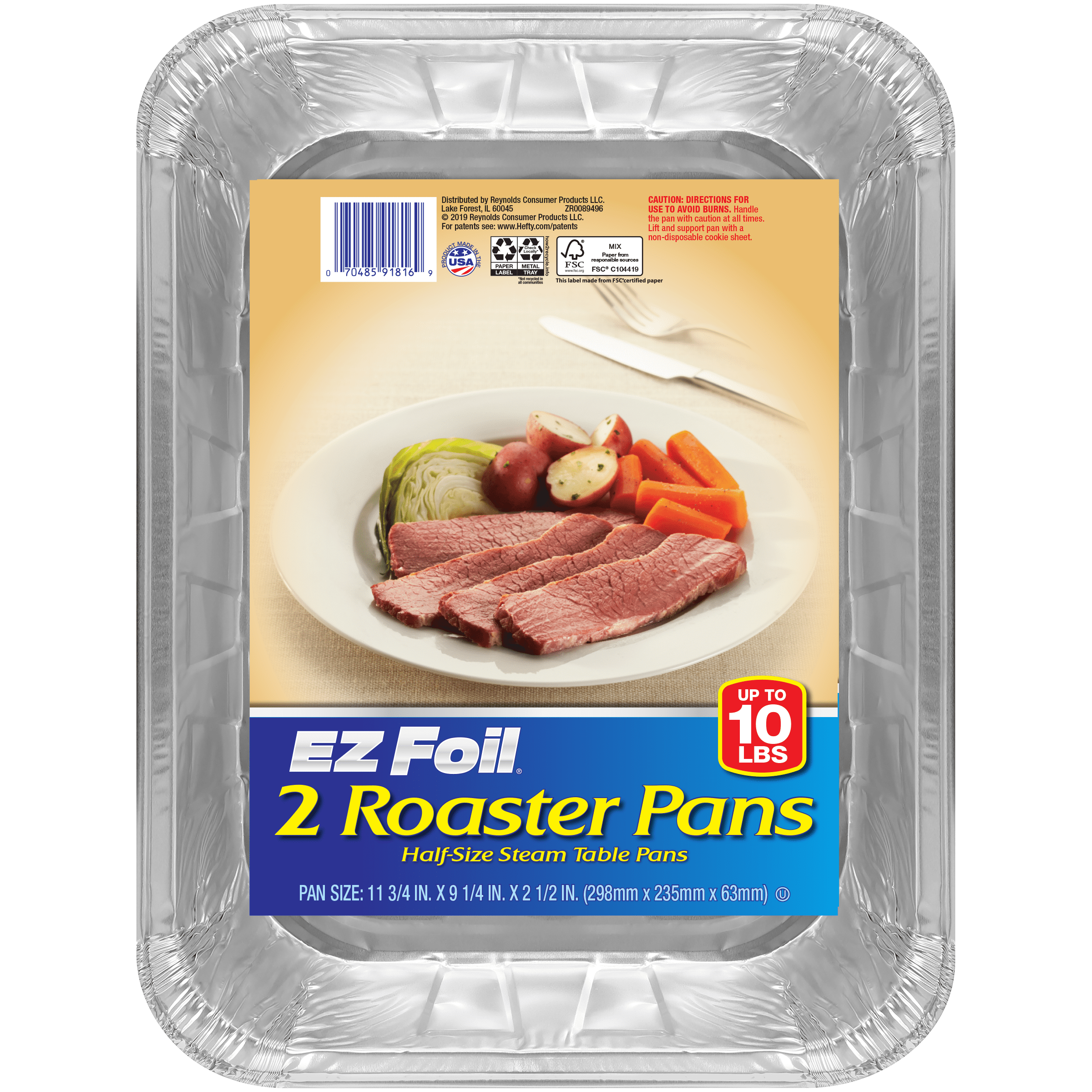 EZ Foil Roaster Pans, Up to 10 Pound Capacity, 2 Count