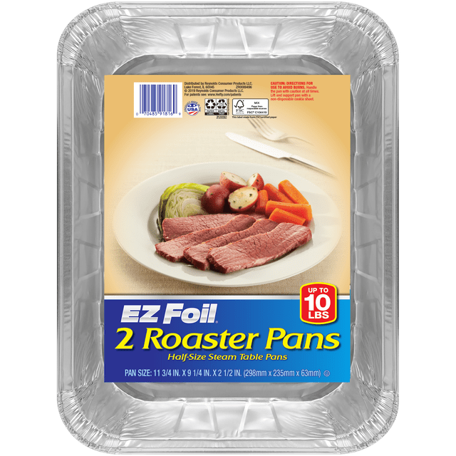EZ Foil Roaster Pans, Up to 10 Pound Capacity, 2 Count
